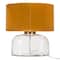Hello Honey® 14" Modern Table Lamp with Glass Base & Mustard Yellow Velvet Shade